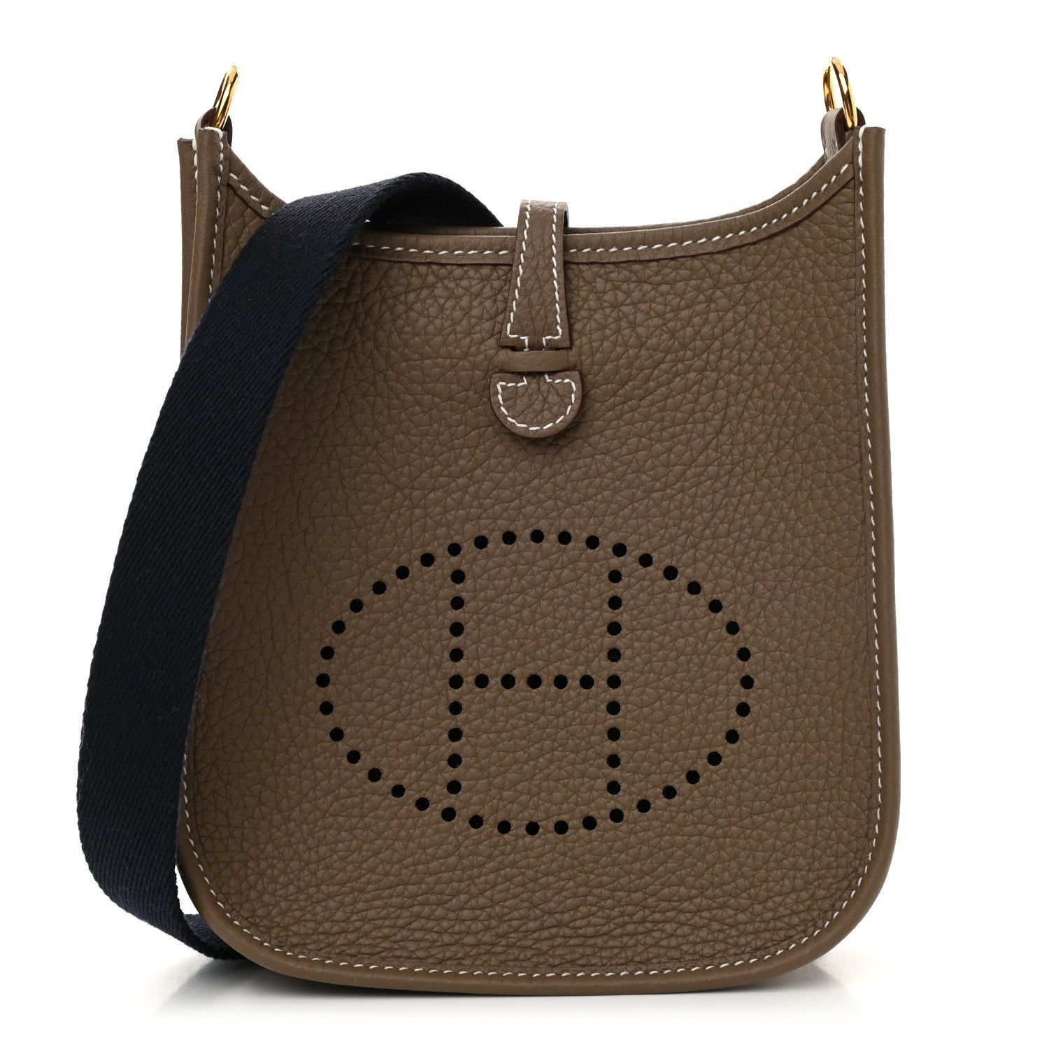 Hermes Taurillon Clemence Amazone Evelyne TPM Etoupe Bleu Indigo 1 of 11