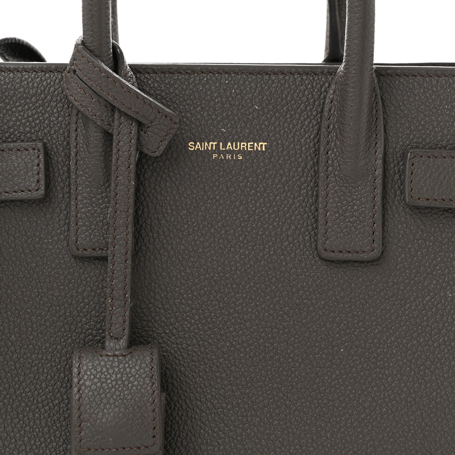 Saint Laurent Grained Calfskin Nano Sac De Jour Coal 7 of 14