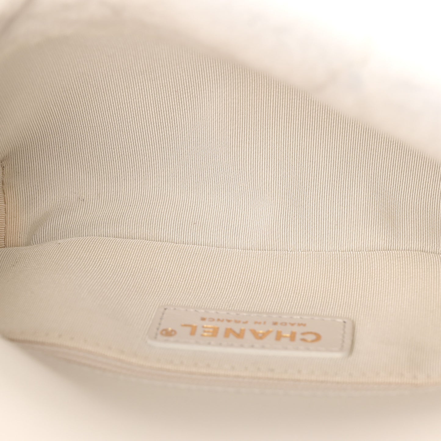 Shearling Lambskin Quilted CC Chain Flap White