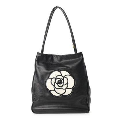 Chanel Lambskin Camellia Tote Black 1 of 16