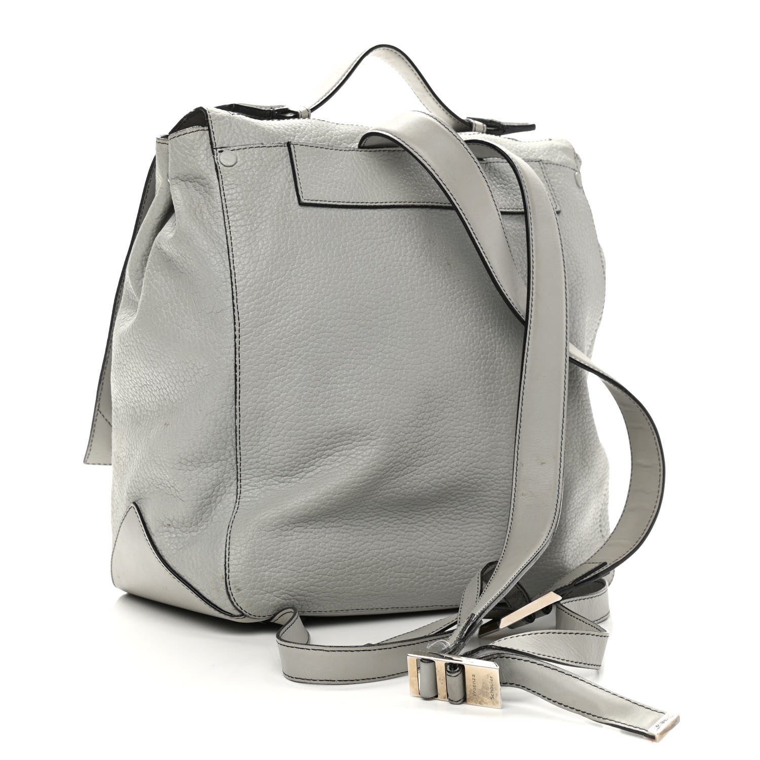 Proenza Schouler Pebbled Calfskin Small PS Courier Backpack Heather Grey 3 of 13