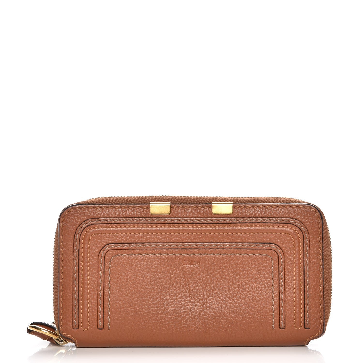 Chloe Grained Calfskin Marcie Long Zip Around Wallet Tan 1 of 8