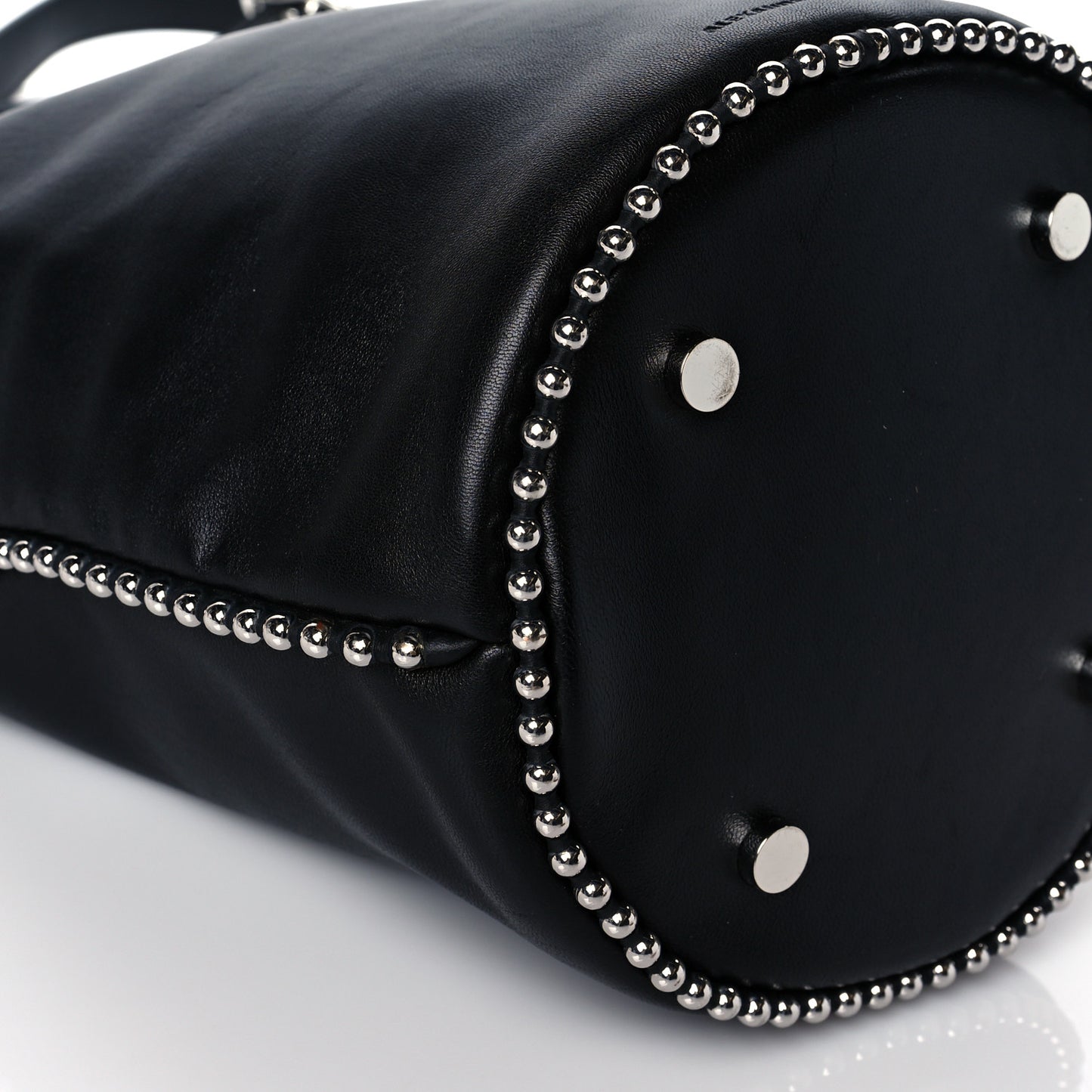 Smooth Calfskin Studded Roxy Bucket Bag Black
