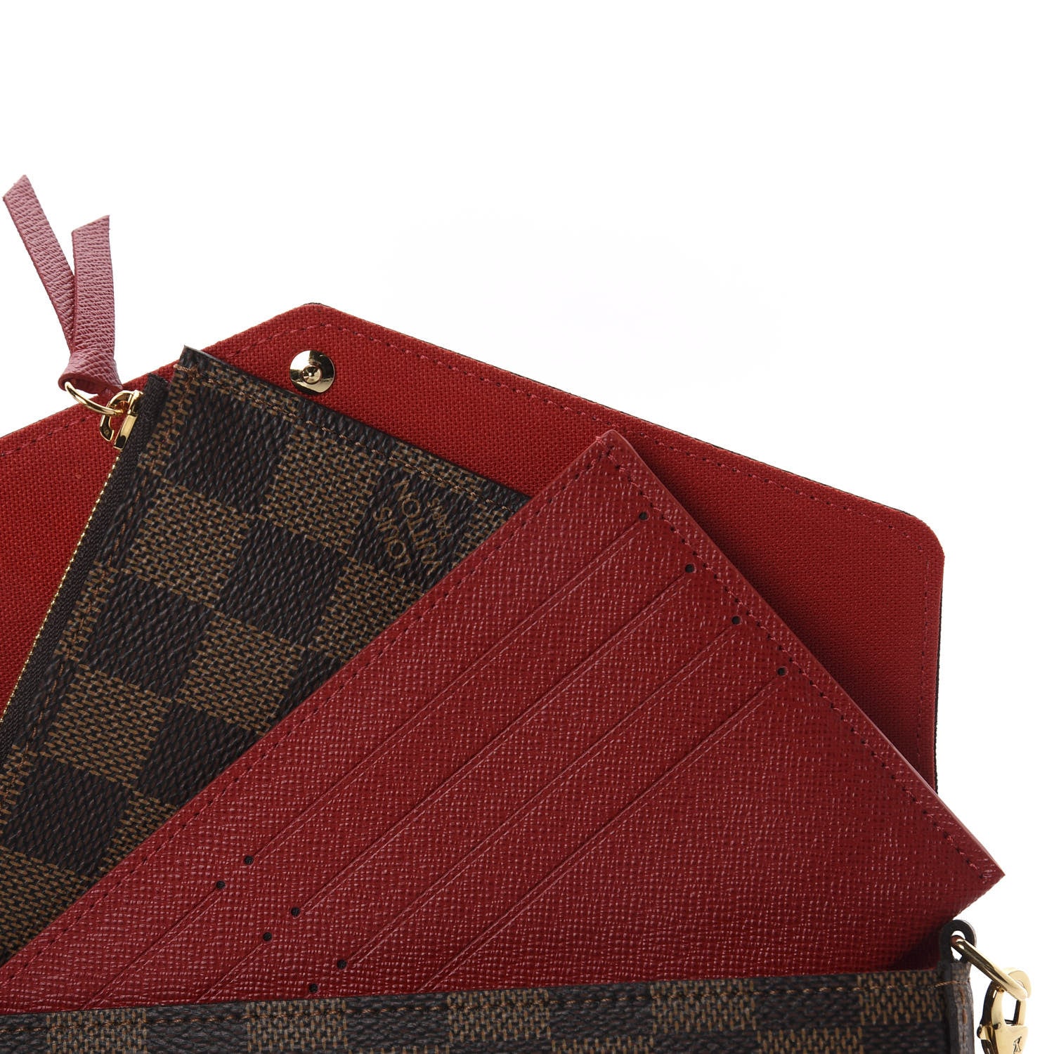 Louis Vuitton Damier Ebene Pochette Felicie Chain Wallet 7 of 20