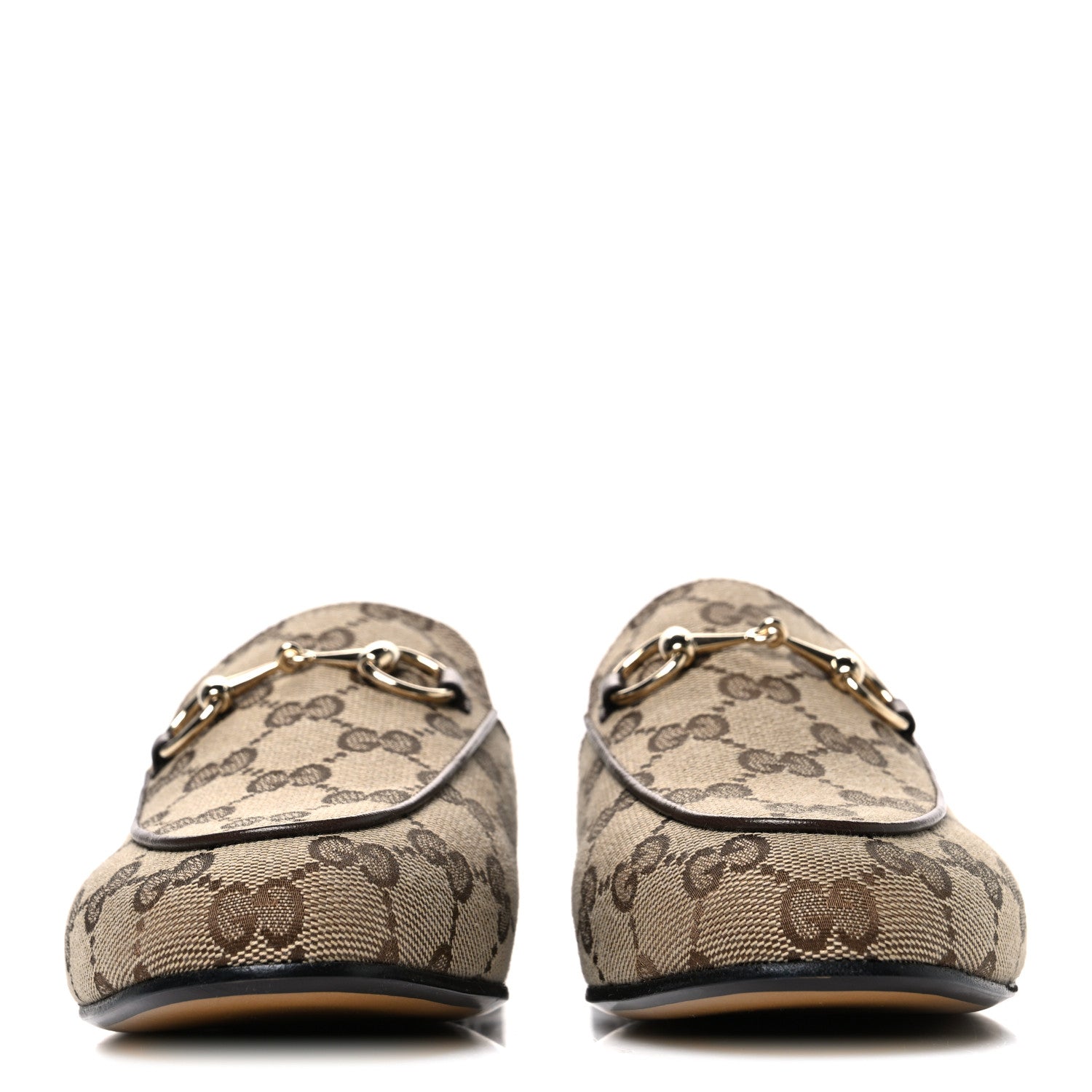 Gucci Canvas GG Monogram Horsebit Womens Princetown Slippers 35 Beige Ebony New Acero 3 of 10