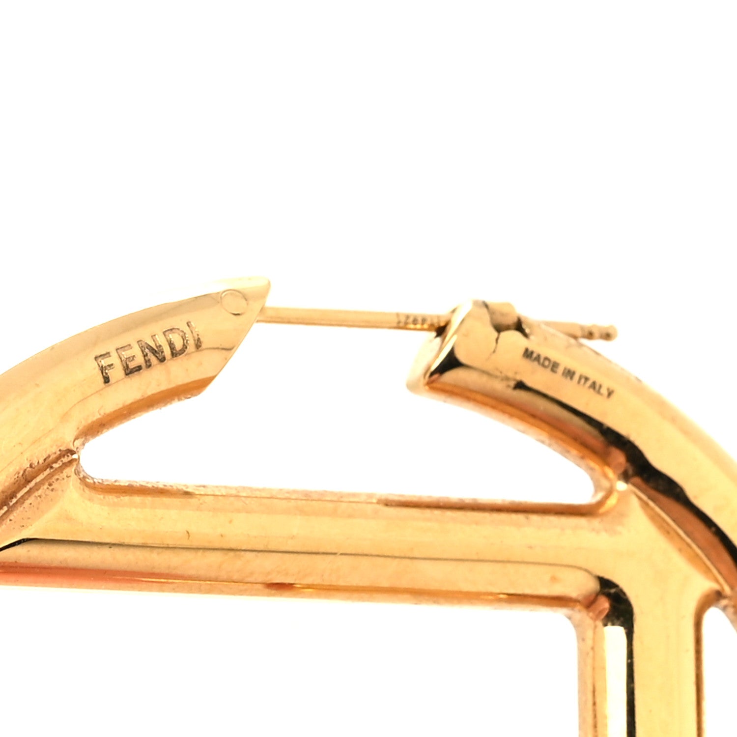 Fendi Metal FF Hoop Earrings Gold Silver 4 of 4