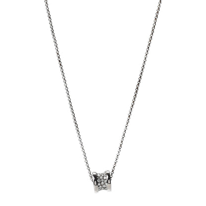 Bulgari 18K White Gold Diamond Small B.Zero1 Pave Pendant Necklace 1 of 6