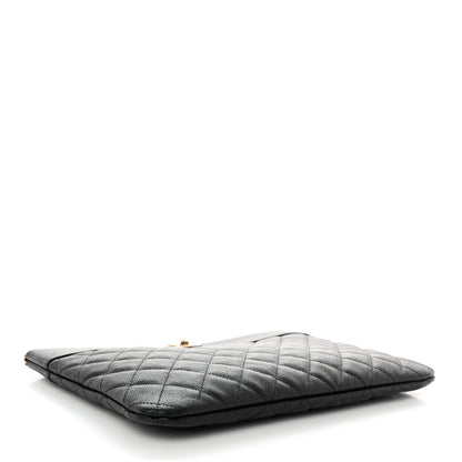 Chanel Caviar Quilted Medium Vintage Mademoiselle Cosmetic Case Black 4 of 12
