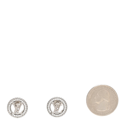 Louis Vuitton Metal Crystal Louise By Night Earrings Silver 2 of 6