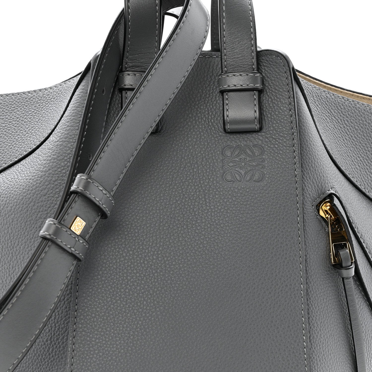 Loewe Grained Calfskin Small Hammock Shoulder Bag Asphalt 8 of 15