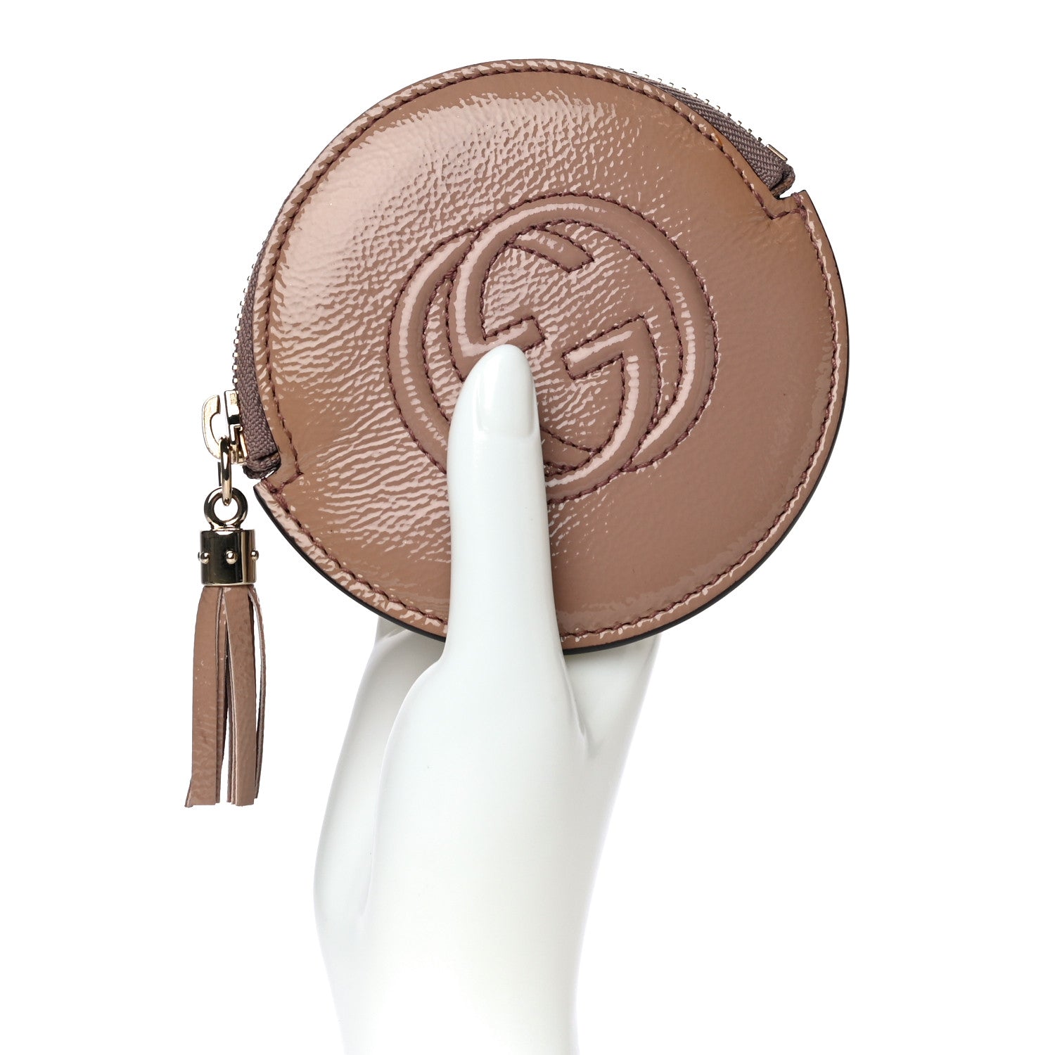 Gucci Patent Soho Round Coin Purse Dark Cipria 2 of 12