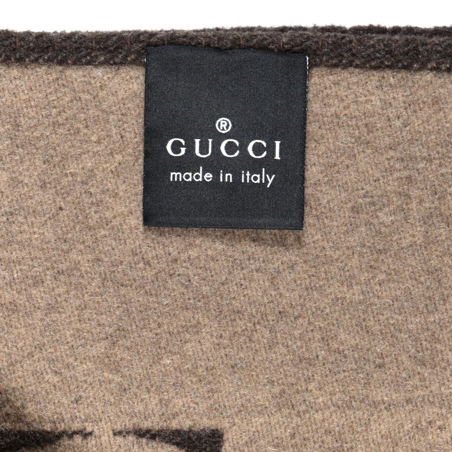 Gucci Wool Cashmere GG Monogram Blanket Dark Brown 3 of 3