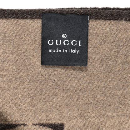 Gucci Wool Cashmere GG Monogram Blanket Dark Brown 3 of 3