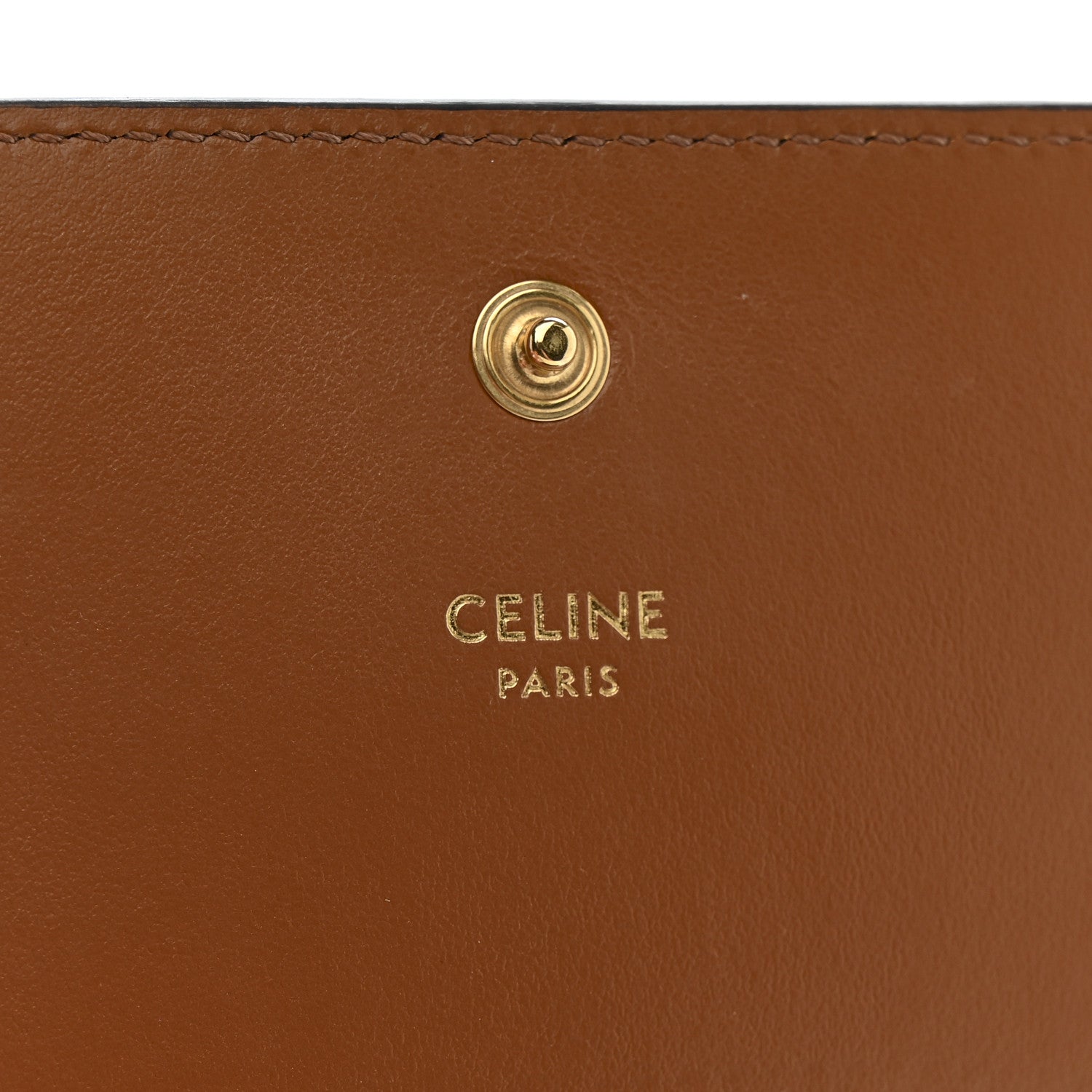 Celine Canvas Triomphe Compact Wallet Tan 6 of 8