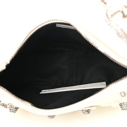 Balenciaga Agneau Arena Crystal Le Cagole Shoulder Bag XS Optic White 5 of 14