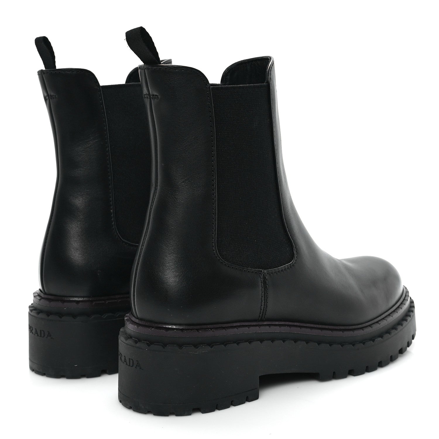 Prada Spazzolato Metal Triangle Logo 50mm Chelsea Boots 37 Black 5 of 11