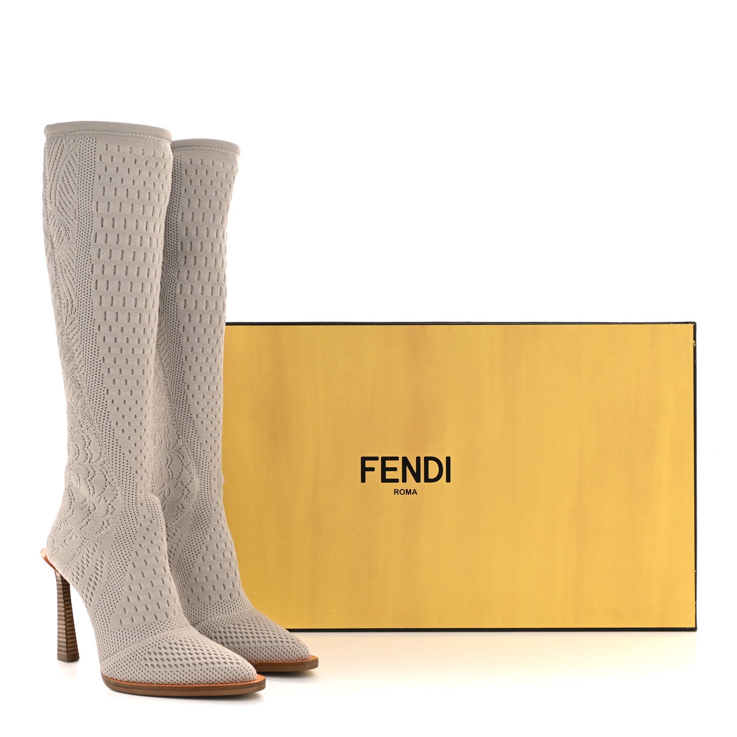 Fendi Technical 3D Mesh FFrame Tall Boots 36 Folk 8 of 8