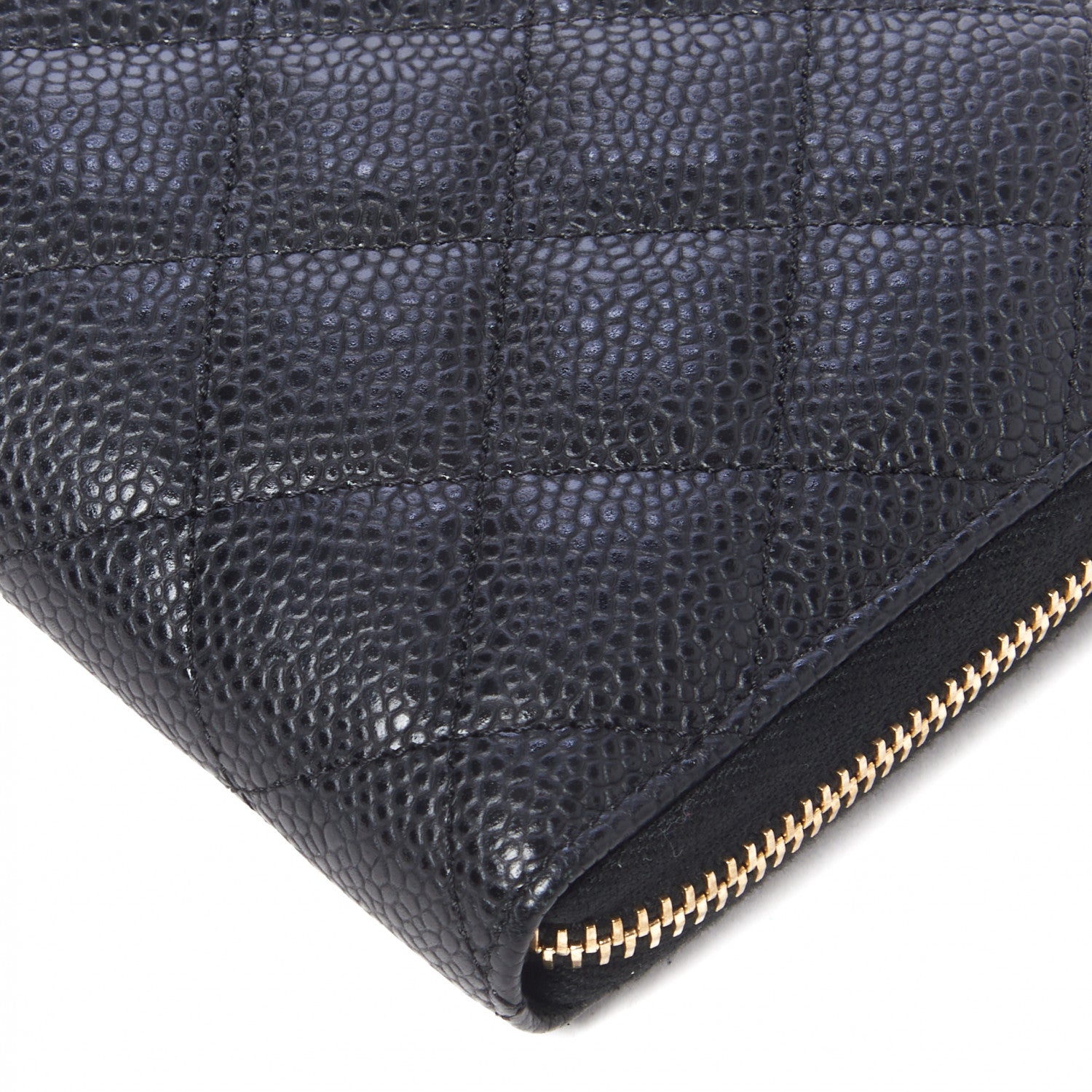 Chanel Caviar Quilted Large Gusset Zip Around Wallet Black 4 of 9