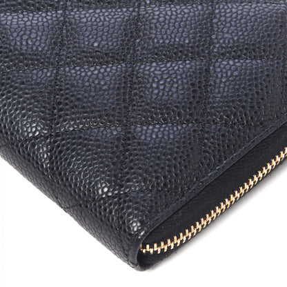 Chanel Caviar Quilted Large Gusset Zip Around Wallet Black 4 of 9
