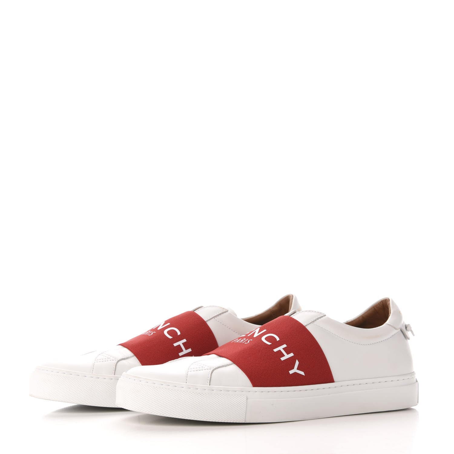 Givenchy Calfskin Band Logo Womens Urban Street Sneakers 42 White Red 3 of 8