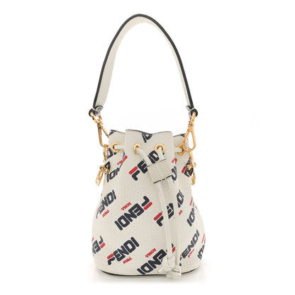 Fendi X FILA Vitello F is Fendi Mania Mini Mon Tresor Bucket Bag White 1 of 11