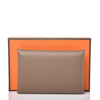 Hermes Epsom Calvi Card Case Etoupe 8 of 8