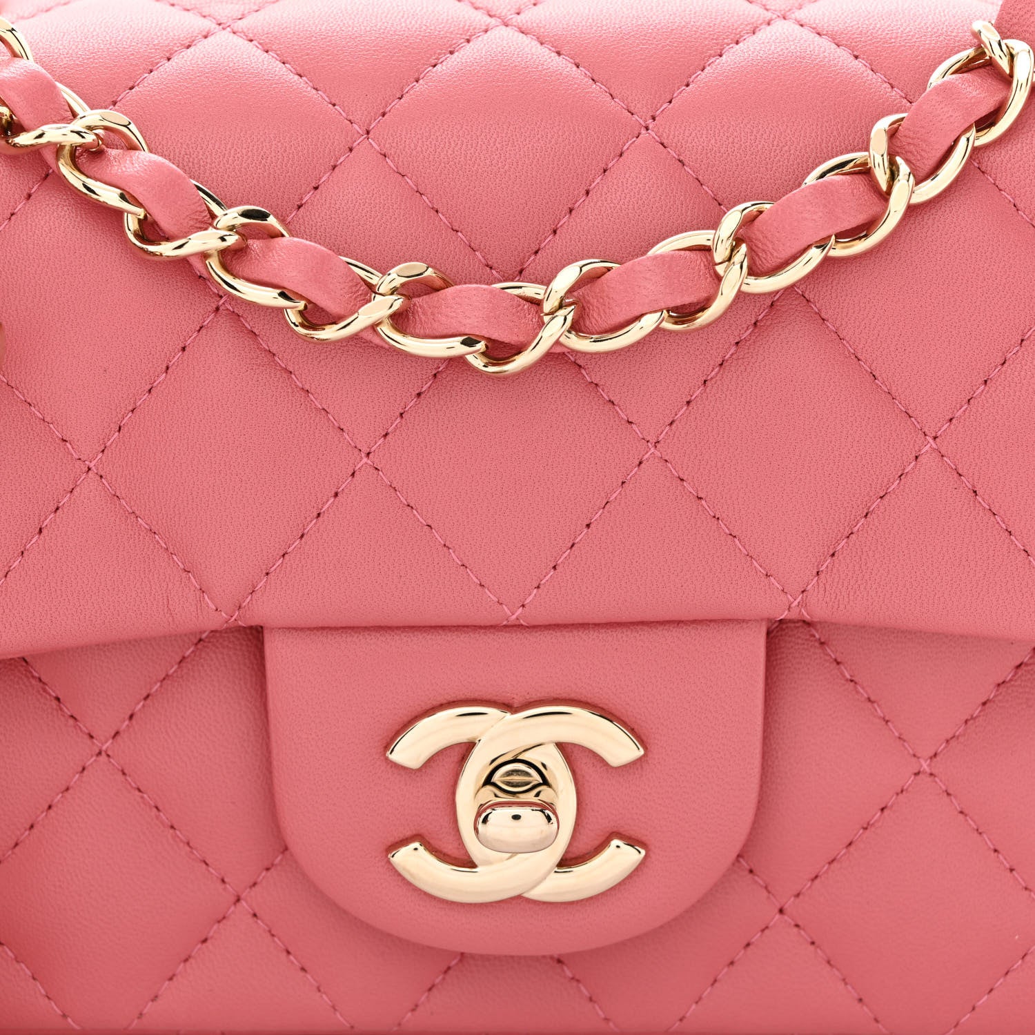 Chanel Lambskin Quilted Valentine Charms Mini Rectangular Flap Pink 8 of 13