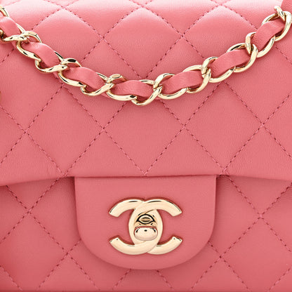 Chanel Lambskin Quilted Valentine Charms Mini Rectangular Flap Pink 8 of 13