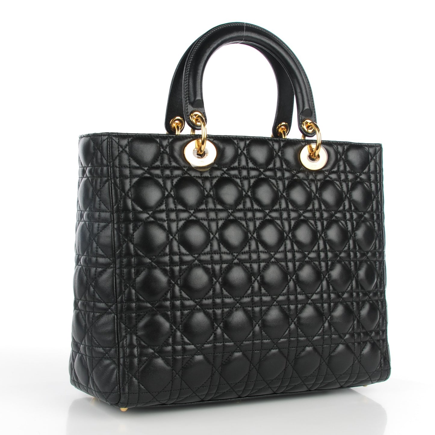 Lambskin Cannage Large Lady Dior Black