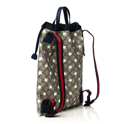 Gucci Soft GG Supreme Monogram Stars Childrens Drawstring Backpack Beige Ebony Yellow Royal 4 of 12