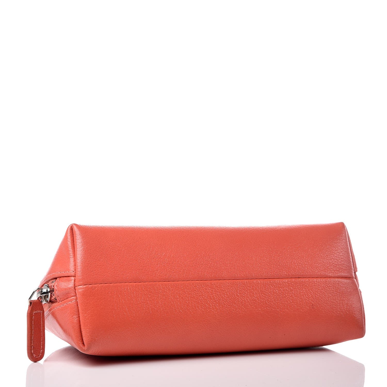 Chanel Goatskin Jacket Embossed Cosmetic Case Orange 4 of 10