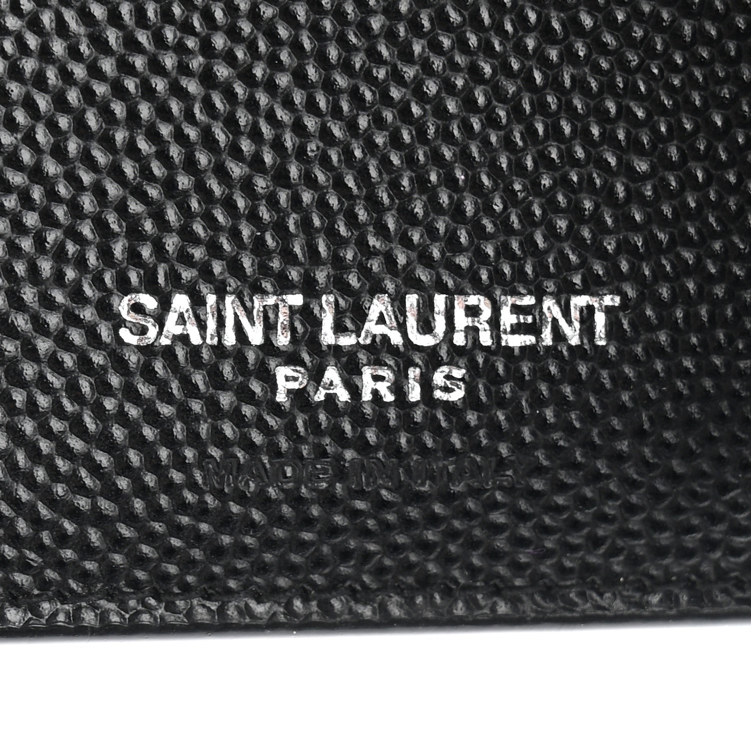 Saint Laurent Grain De Poudre Matelasse Chevron Monogram Compact Tri Fold Wallet Black 6 of 7