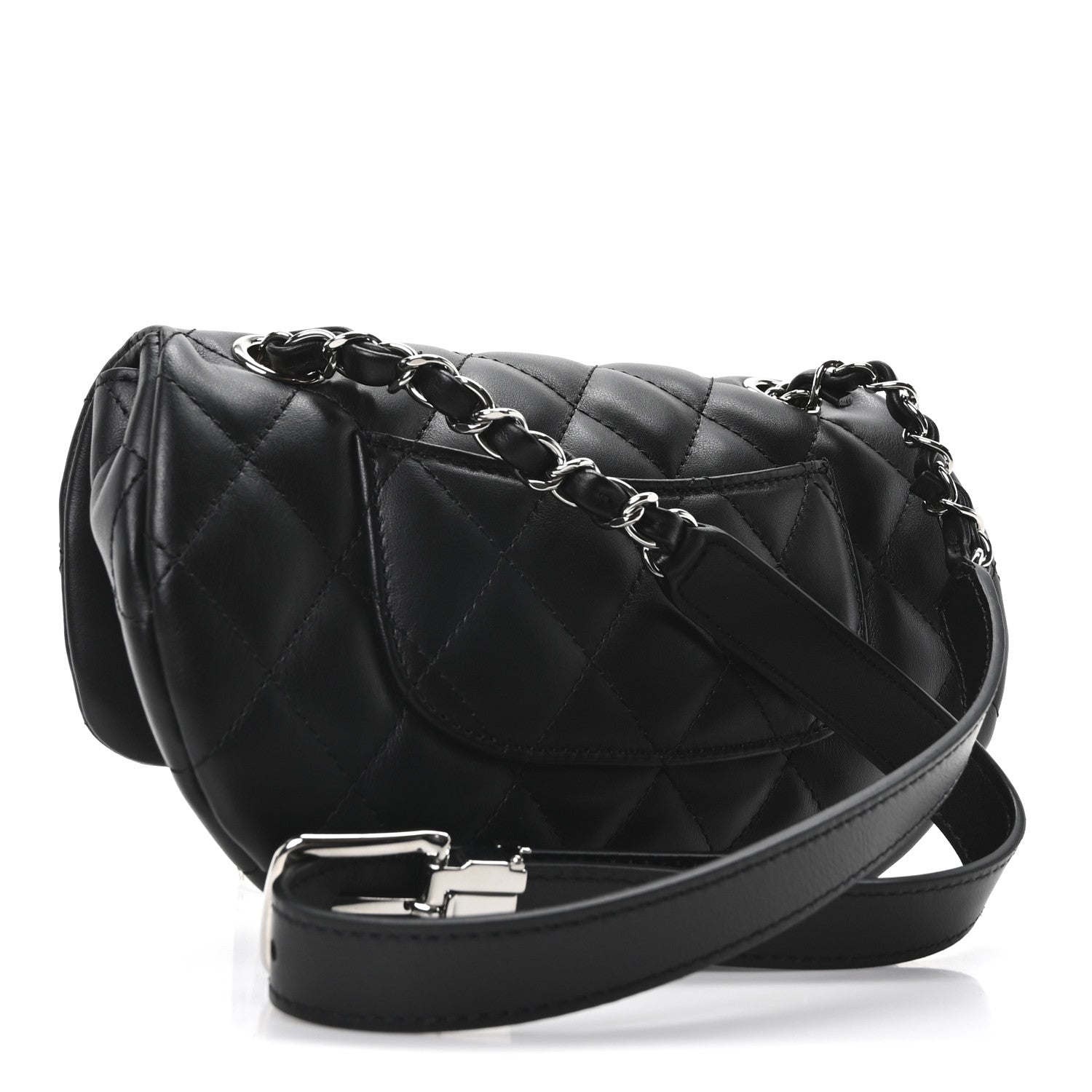 Chanel Calfskin Quilted CC Uniform Flap Belt Bag Black 3 of 10