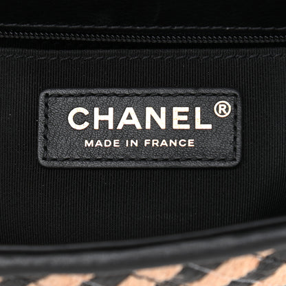 Chanel Raffia Jute Striped Small Urban Jungle Single Flap Black Beige 6 of 11
