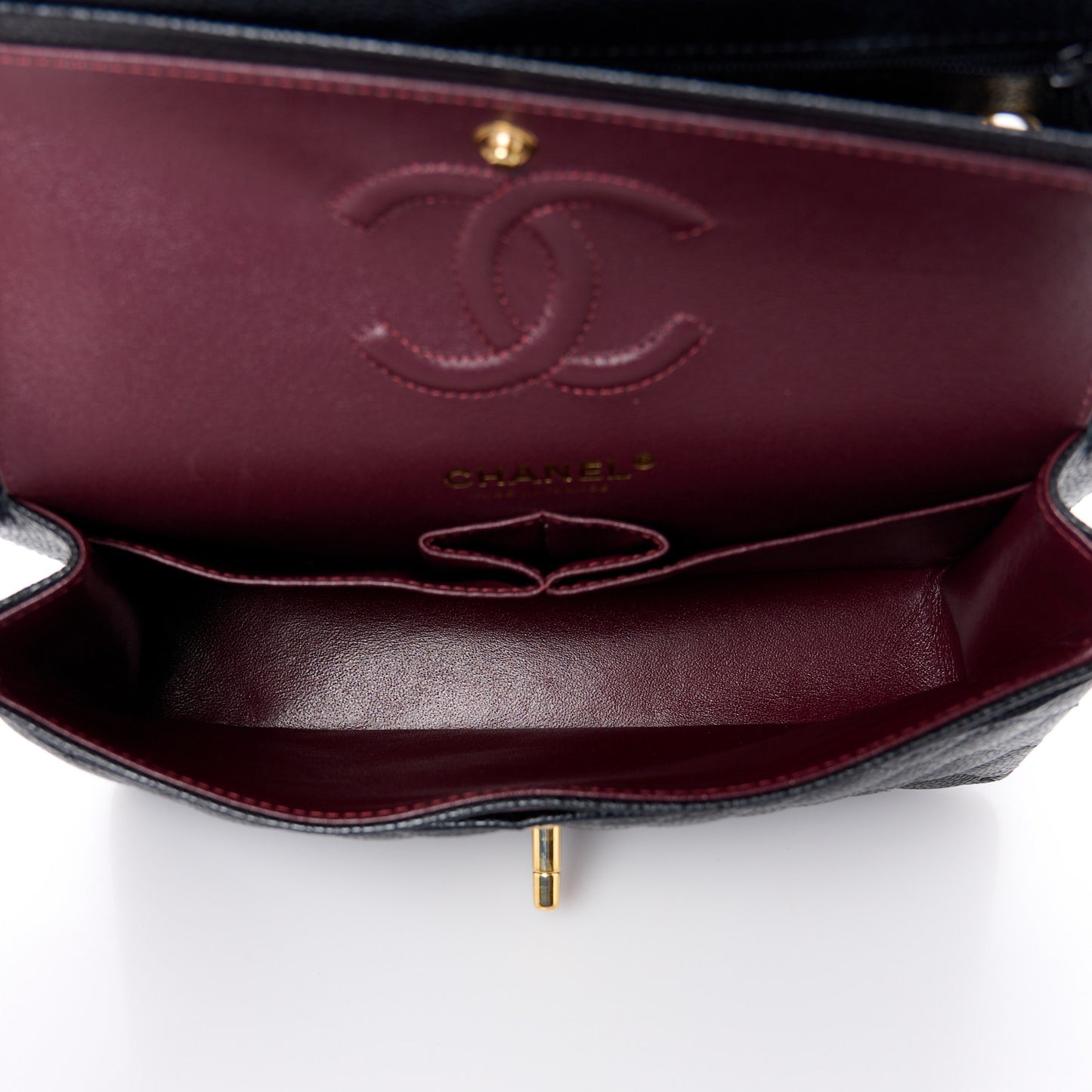Caviar Quilted Small Double Flap Black