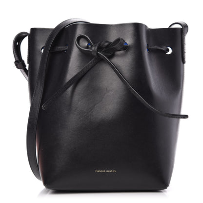Mansur Gavriel Vegetable Tanned Calfskin Mini Bucket Bag Black Royal 1 of 9