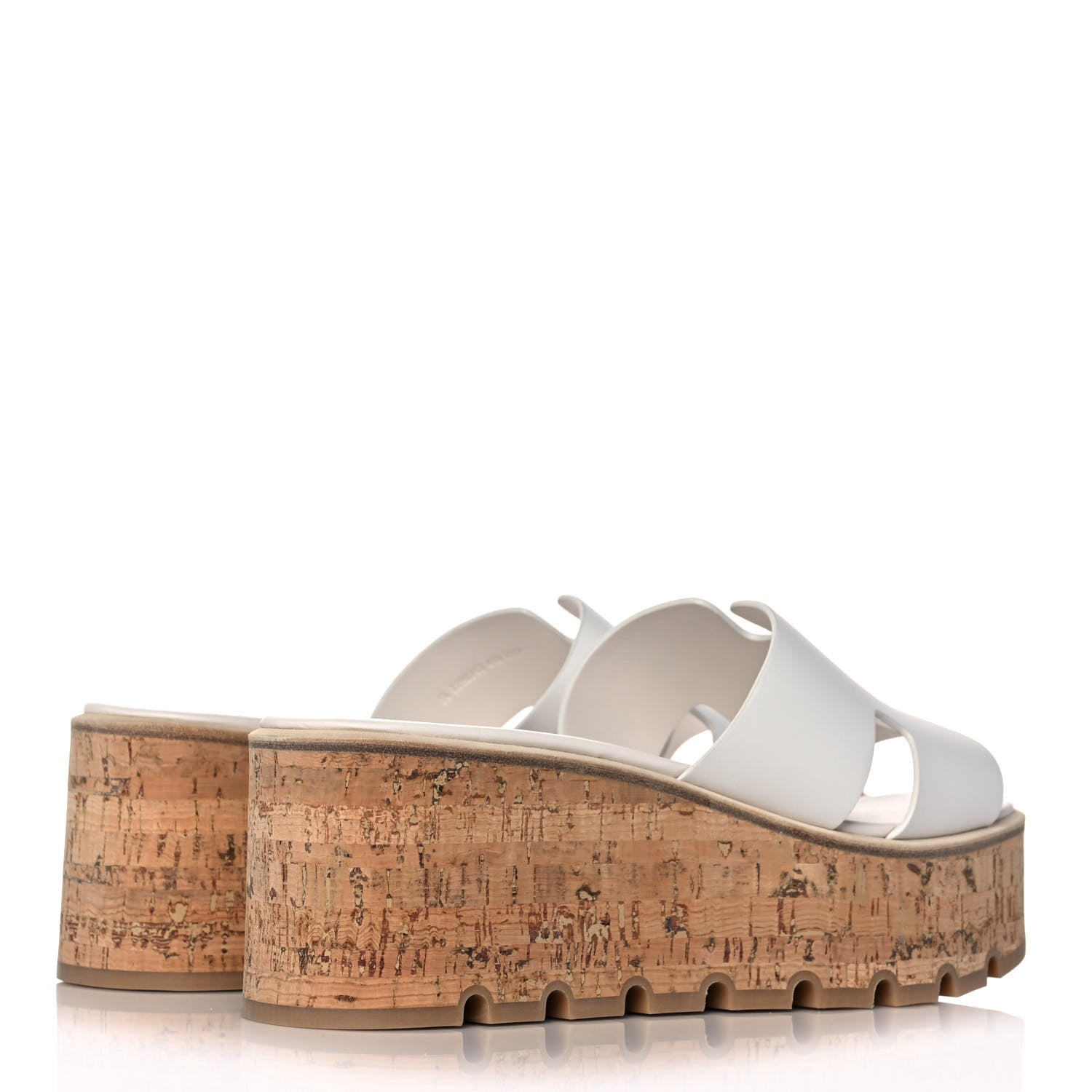 Hermes Calfskin Cork Eze 30 Sandals 41 White 4 of 9
