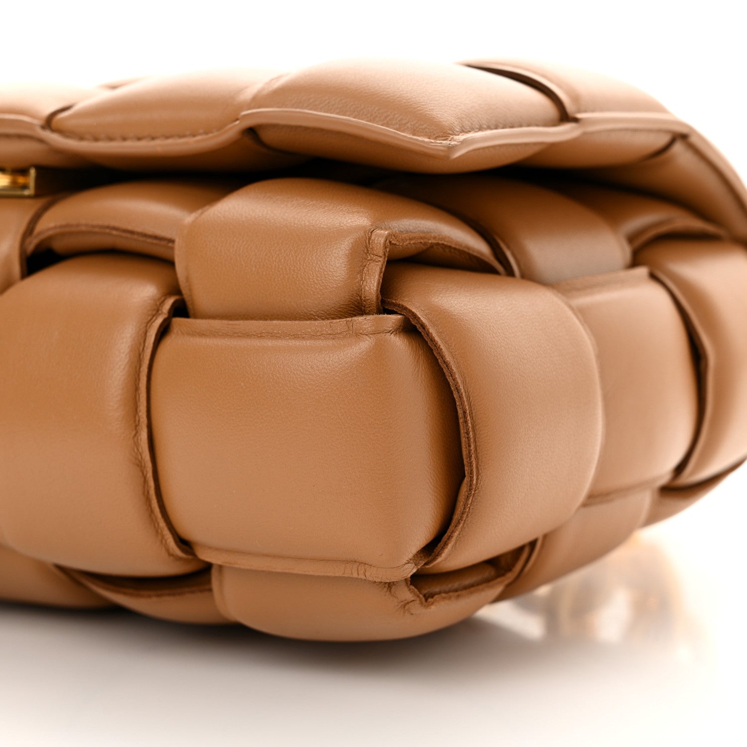 Bottega Veneta Lambskin Maxi Intreccio Padded Chain Cassette Crossbody Bag Caramel 10 of 11