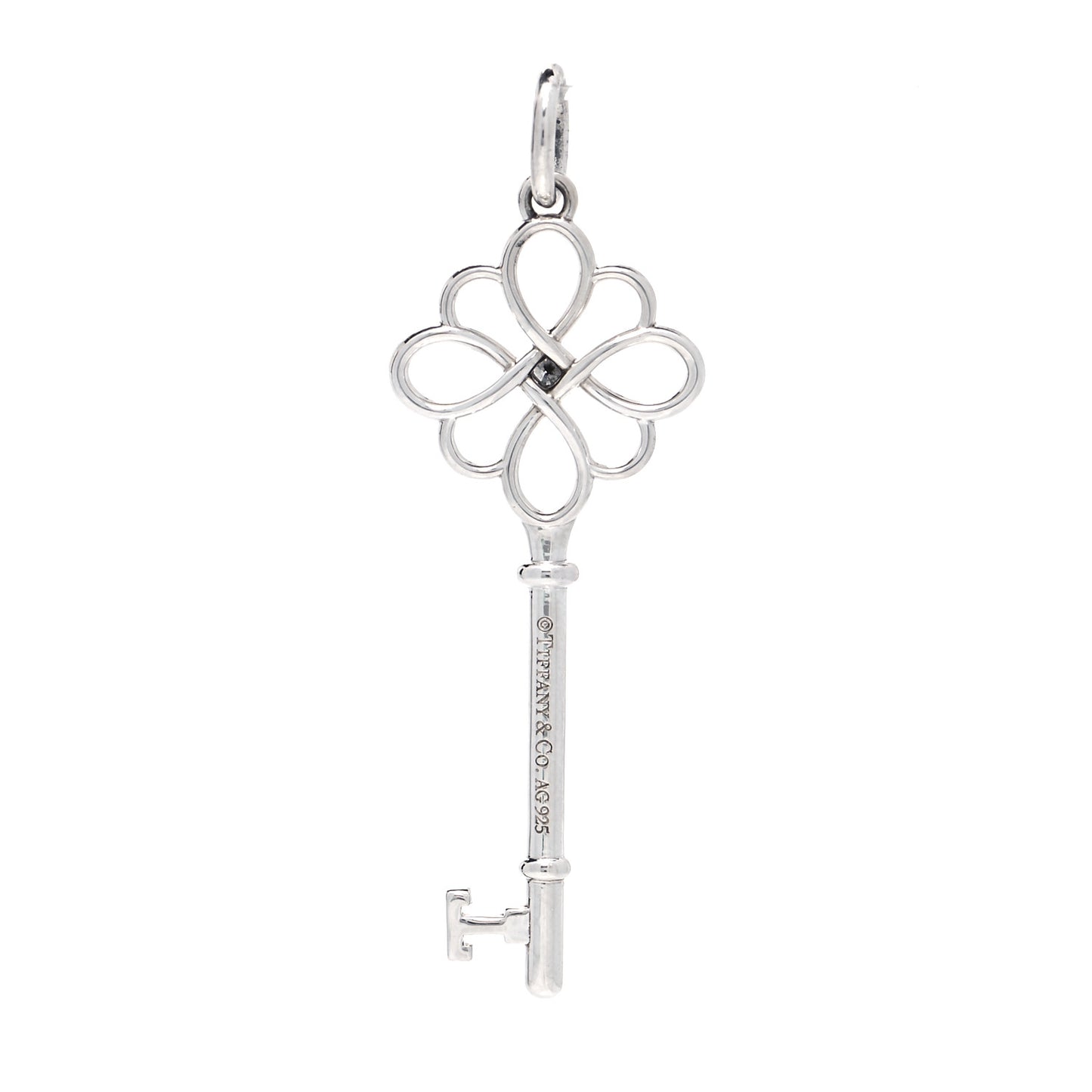 Sterling Silver Diamond Knot Key Pendant