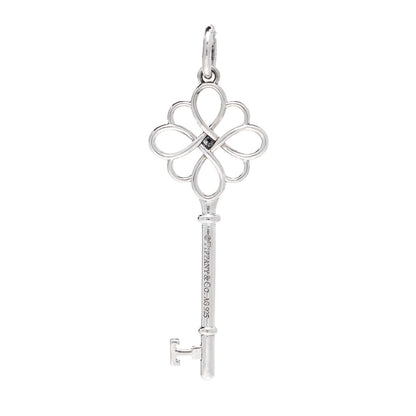 Tiffany Sterling Silver Diamond Knot Key Pendant 3 of 4