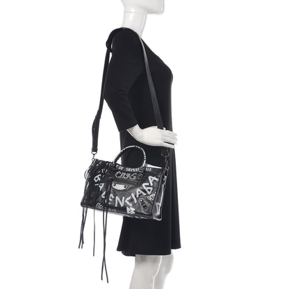 Balenciaga Agneau Classic Hardware Graffiti All Over S City Black 2 of 9