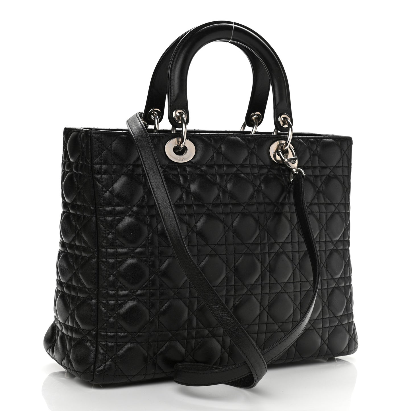 Lambskin Cannage Large Lady Dior Black