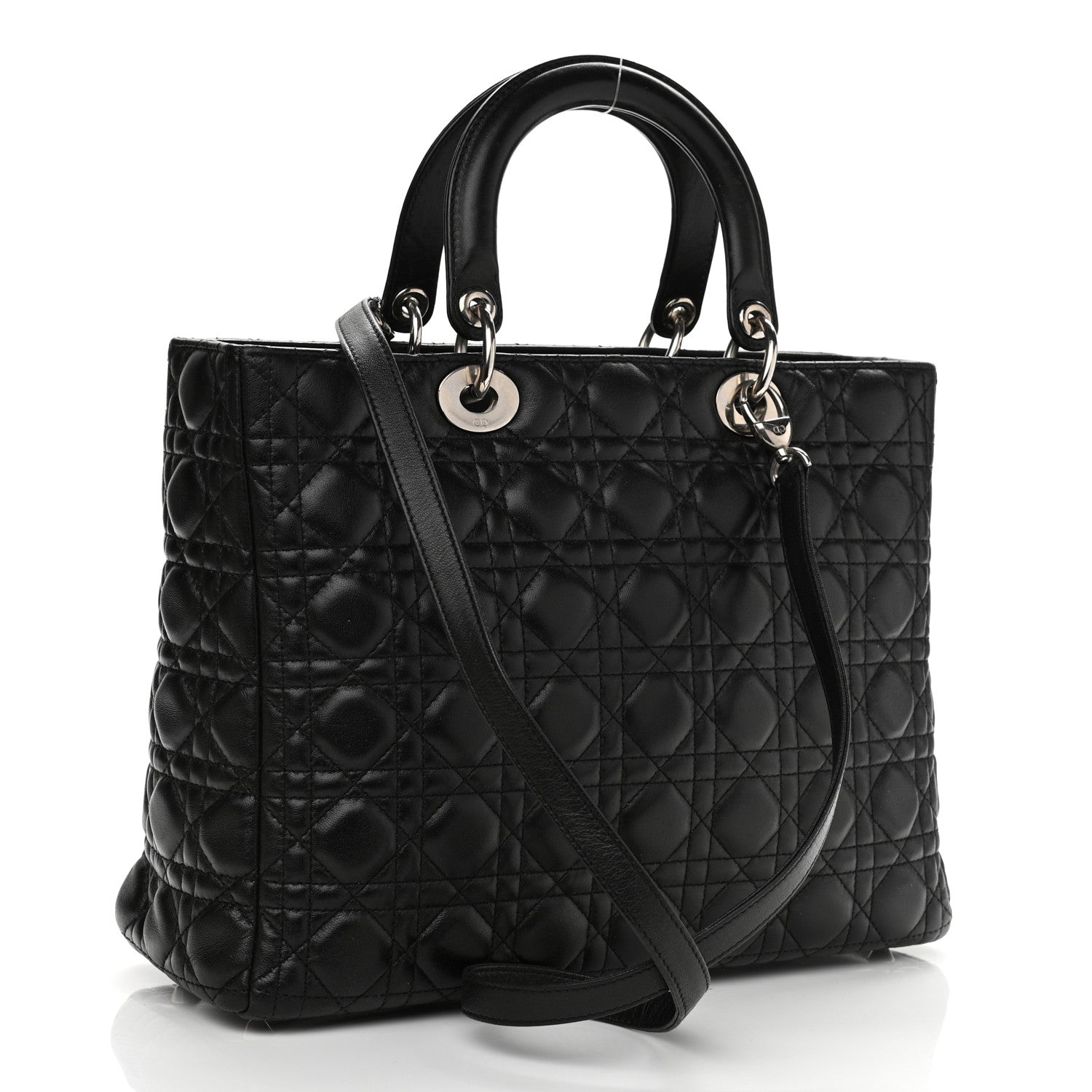 Christian Dior Lambskin Cannage Large Lady Dior Black 3 of 11