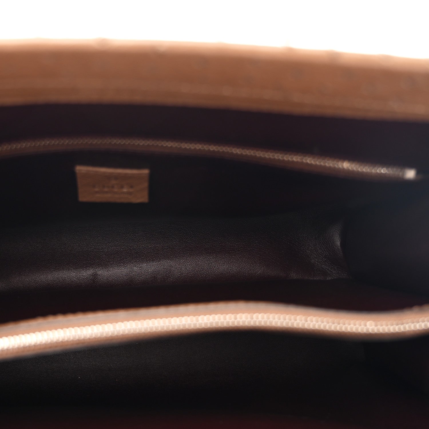 Gucci Ostrich Medium Zumi Top Handle Bag Brown 5 of 12