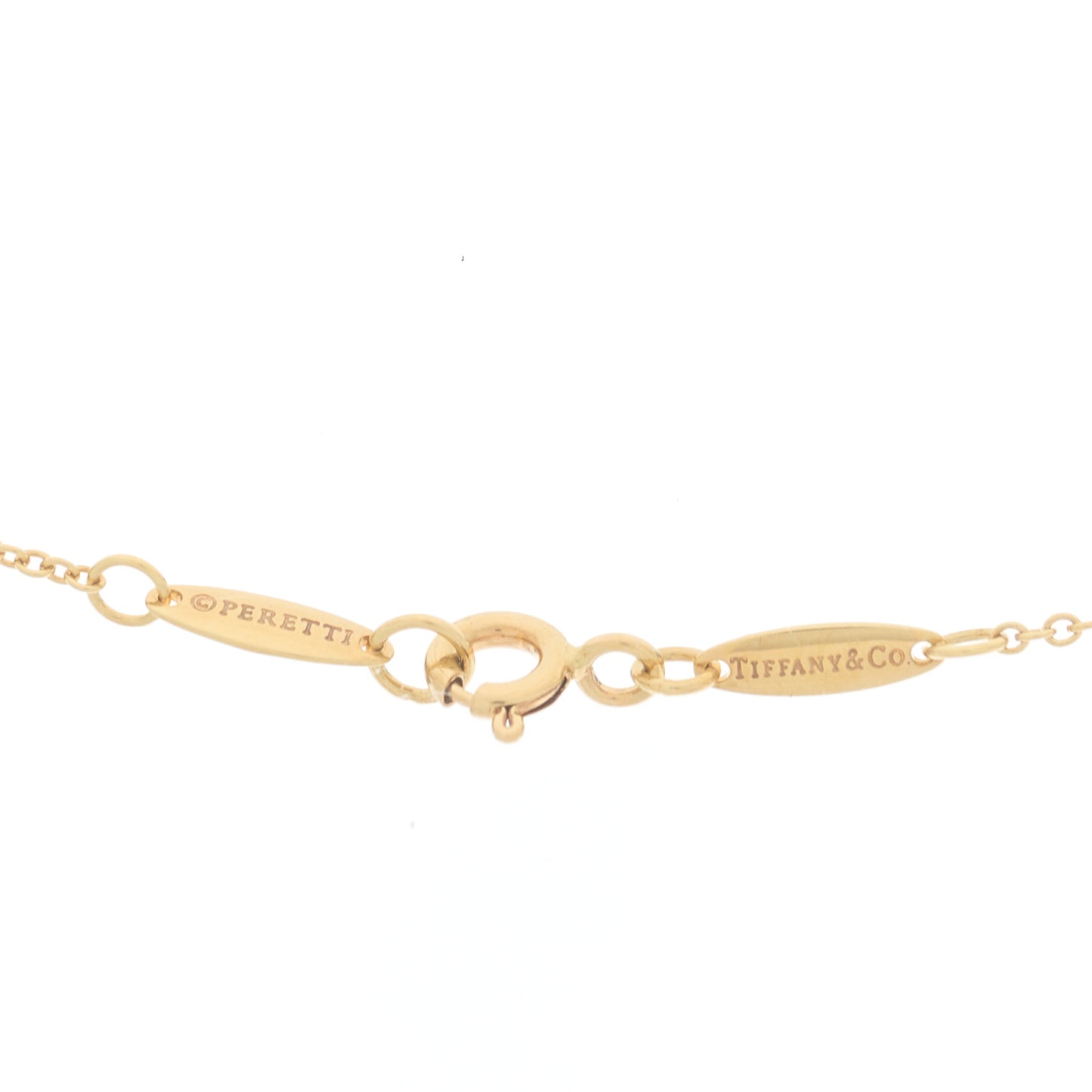 18K Yellow Gold 11mm Elsa Peretti Open Heart Pendant Necklace