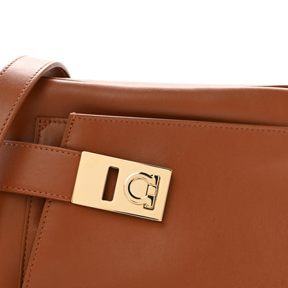Salvatore Ferragamo Calfskin Gancio Small Archive Camera Case Natural Brown 7 of 10