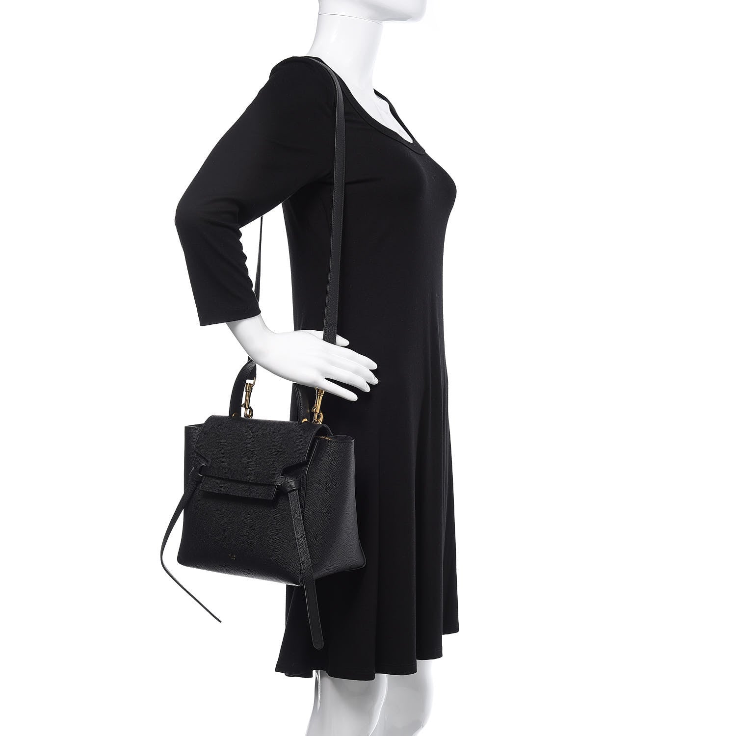 Celine Grained Calfskin Micro Belt Bag Black 2 of 12