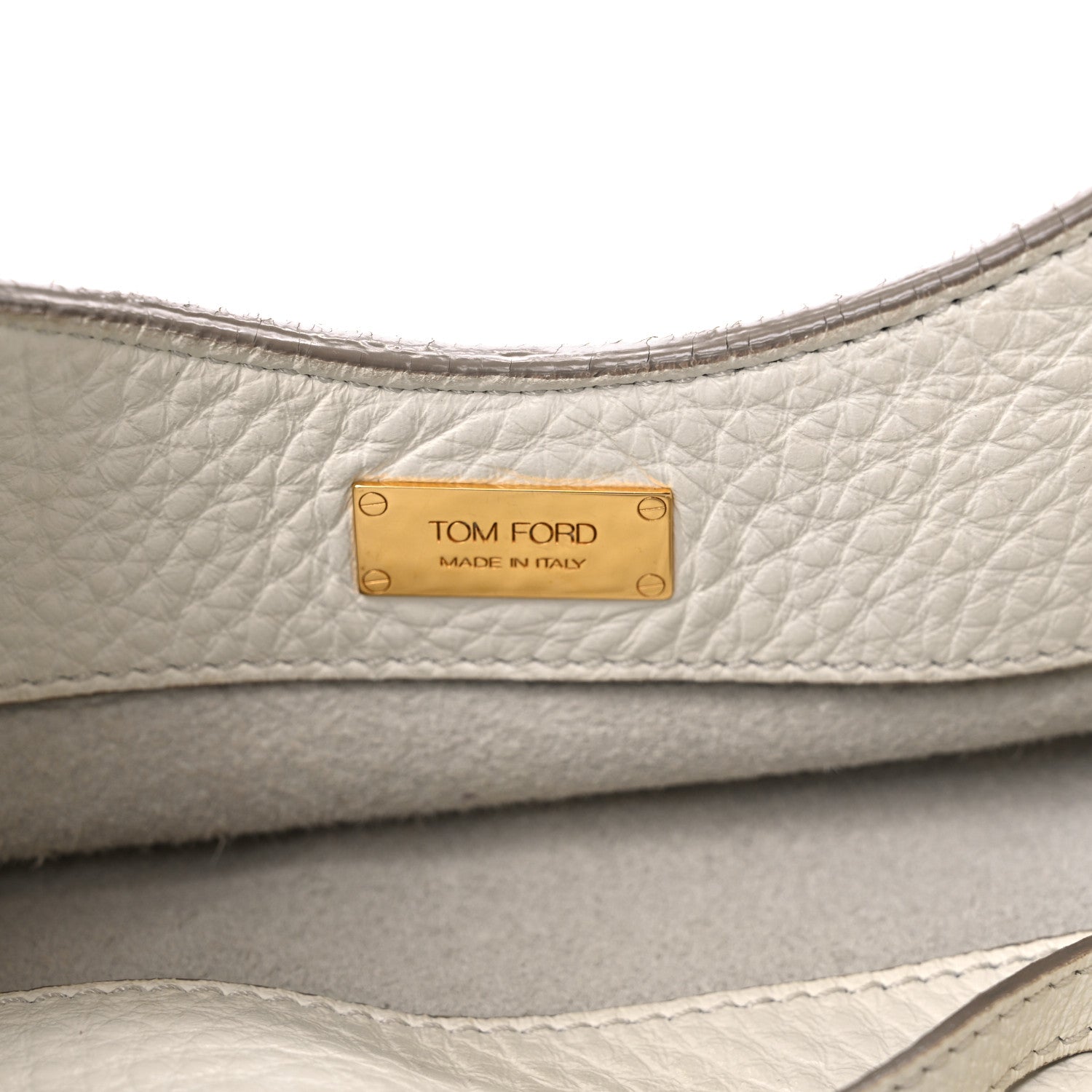 Tom Ford Ramskin Small Alix Padlock Zip Shoulder Bag White 7 of 14