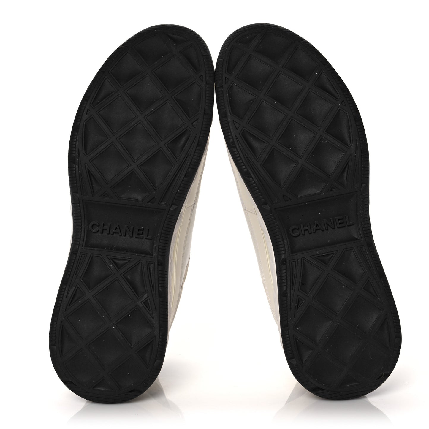 Velvet Calfskin Mixed Fibers CC Sneakers 39.5 Ivory Black