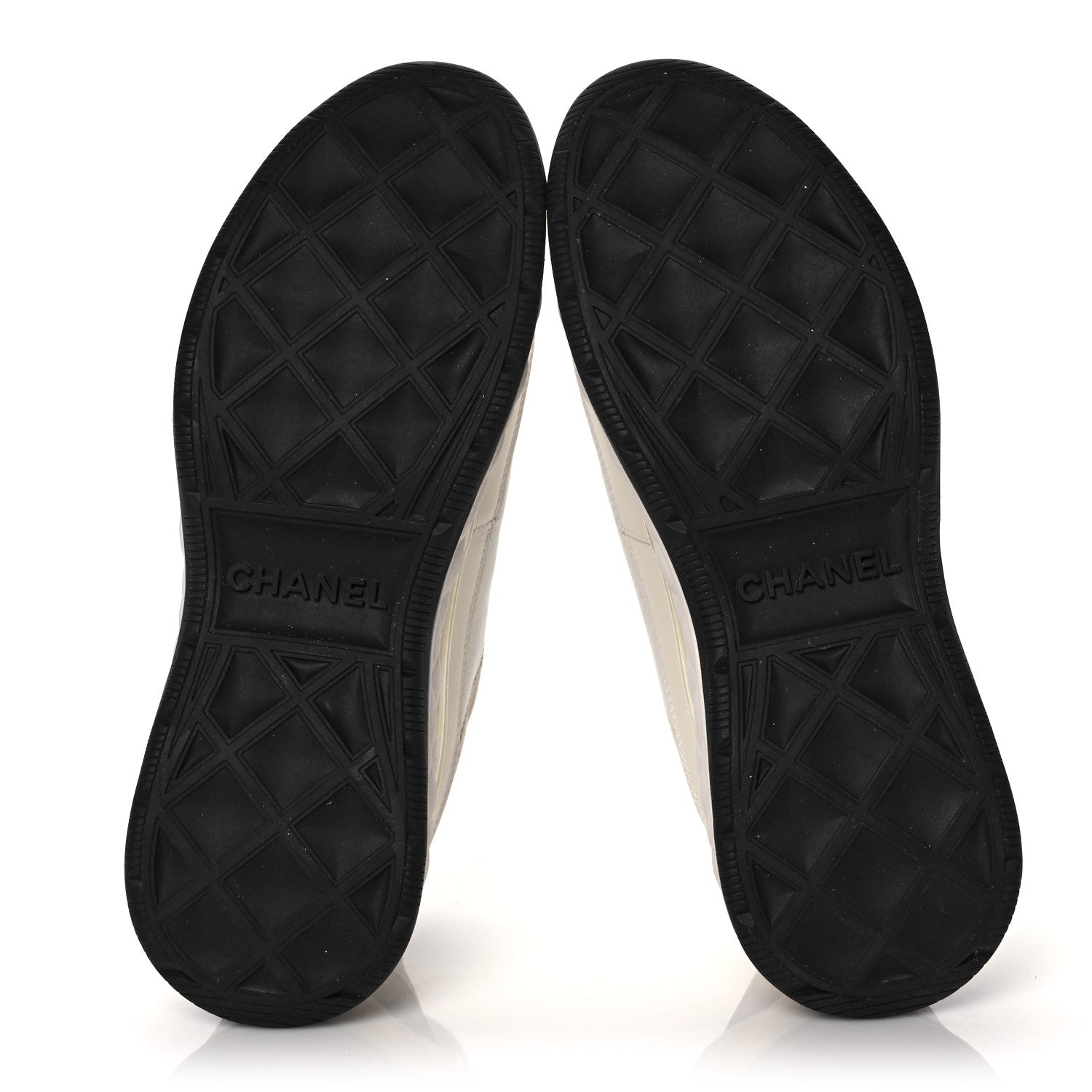 Chanel Velvet Calfskin Mixed Fibers CC Sneakers 39.5 Ivory Black 5 of 8